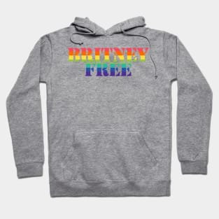 Free Britney Free Typography Rainbow Stripes Hoodie